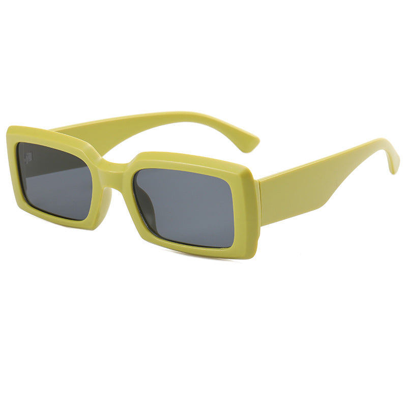 Wholesale Frosted Square Frame Square PU Sunglasses